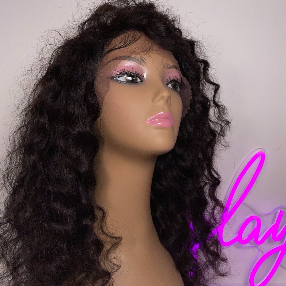 20" Deep Curly Virgin Frontal Wig